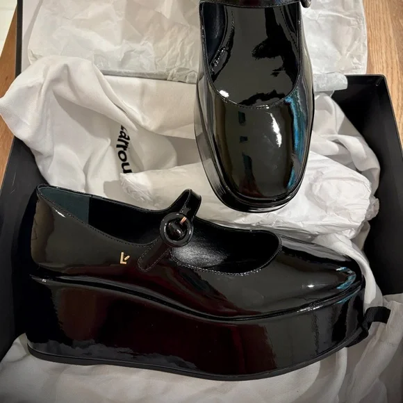 Super Cute Larroudé Black Platform Mary Jane Shoes size 7 - NEW - Picture 3 of 10